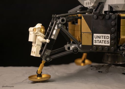 One small step asrepresented with Lego figures