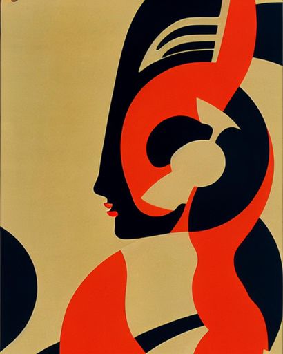 This vibrant abstract painting features a striking contrast of bold red and black tones, creating a captivating visual