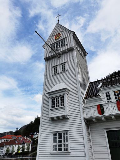 A neighborhood with buildings in Bergen, Norway