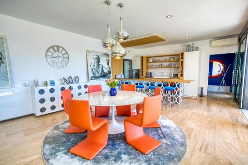 The interior design of a modern living room in sunlight