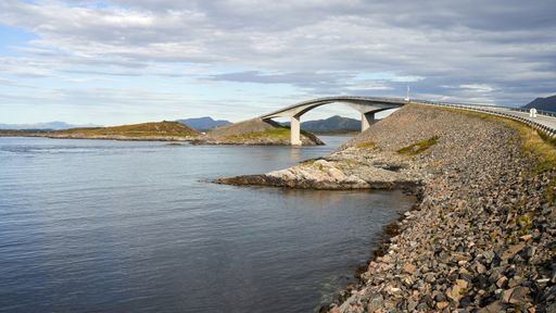 The Storseisundet Bridge is the longest of the eight bridges that make up the "The Atlantic Ocean Road".