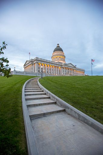The Utah State Capitol Building in Memory Grove Park