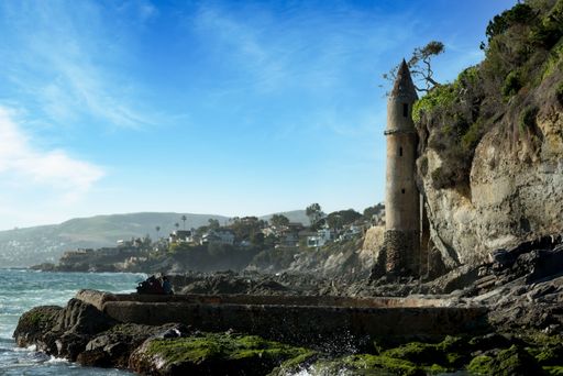 A tower building on Laguna Beach, California on a sunny day