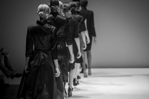Models walking a catwalk during a fashion show