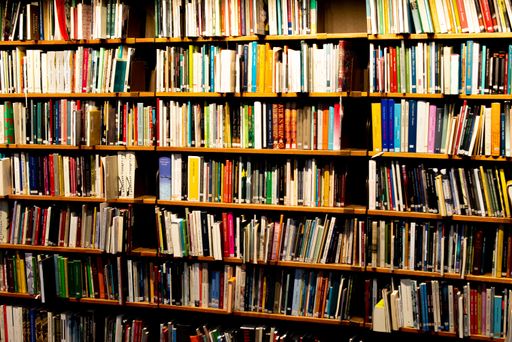 The Stockholm library with bookshelves filled with books