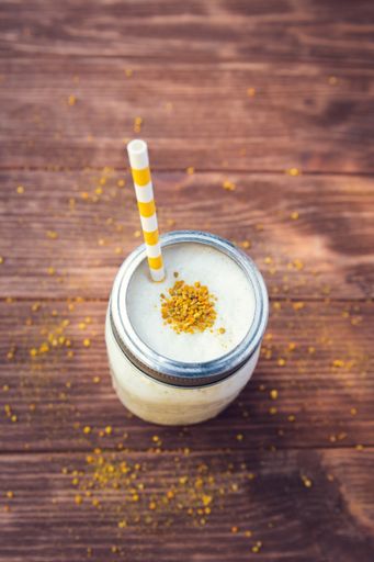 A close-up shot of a smoothie with a superfood. Detox vegan diet