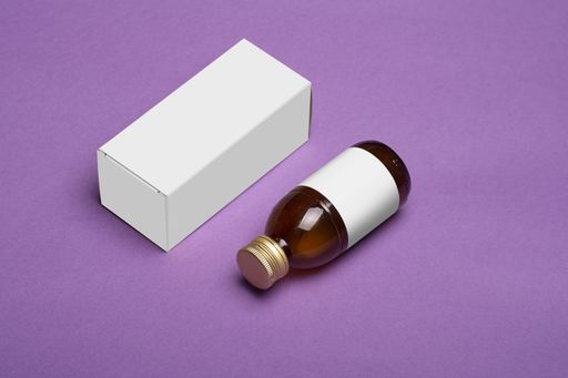 thw Pillbox dietary supplement bottle with package on background,