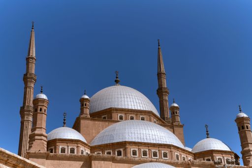 The Muhammad Ali Mosque, known as the Alabaster Mosque located in the Cairo Citadel in Egypt.