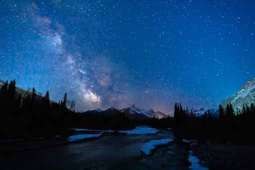 A mesmerizing view of the Milky Way seen over Kananaskis, Alberta, Canada