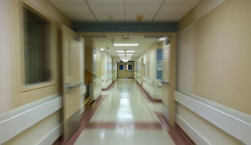 Empty hospital or health care facility corridor