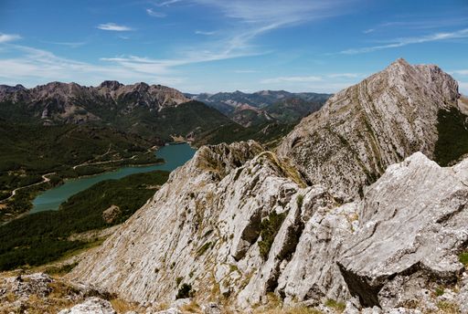 A scenic view of the beautiful Pico Gilbo mountain in Picos de Europa, Spain