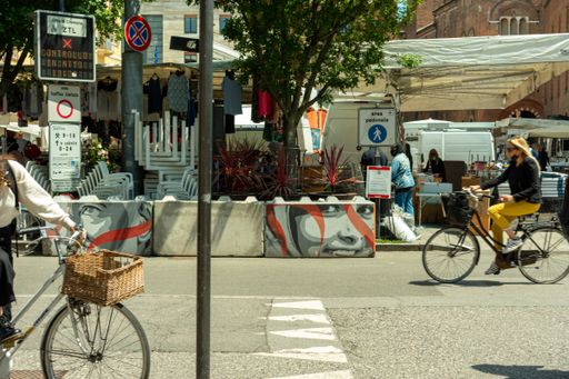 Cremona, Italy 26th may 2021 Street market in downtown as all Italy is in covid-19 yellow area