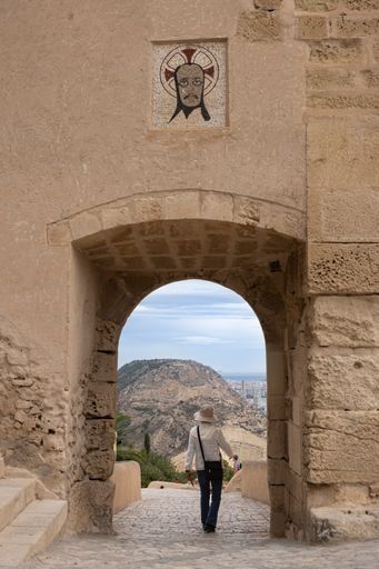 An arch from Santa Barbara Castle in Alicante, Spain