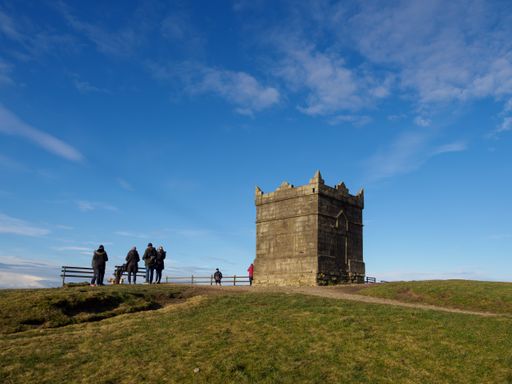 Rivington Pike on top of Winter hill West Pennine Moors Lancashire UK