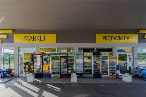 Daytime shot of gas station in Bosnia and Herzegovina