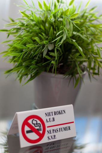 A closeup shot of the No smoking sign