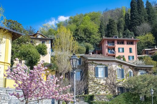 Varenna, village on the Como lake, in Italy, typical houses in the historic center