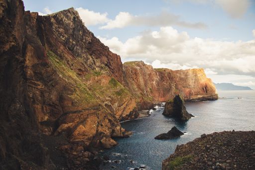 A beautiful view of a hiking path on Ponta de Sao Lourenco, Canical, Madeira, Portugal