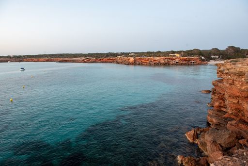 A wonderful sunset at Cala Saona beach, Formentera, Spain