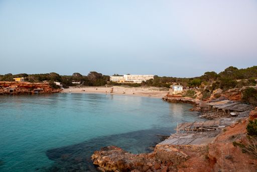 A wonderful sunset at Cala Saona beach, Formentera, Spain