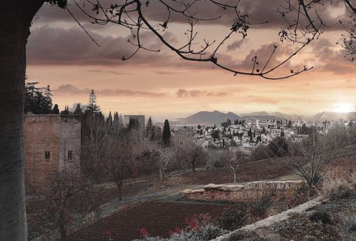 A photo taken from Alhambra looking towards Granada in Spain.