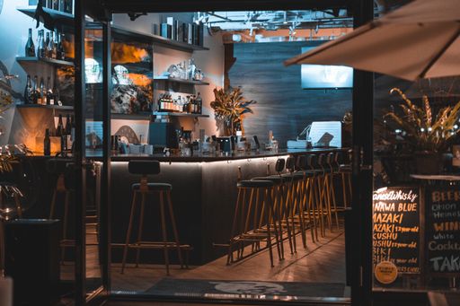 An interior of a local bar in Okinawa, Japan