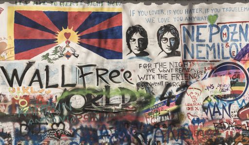 Famous John Lennon wall in the city
