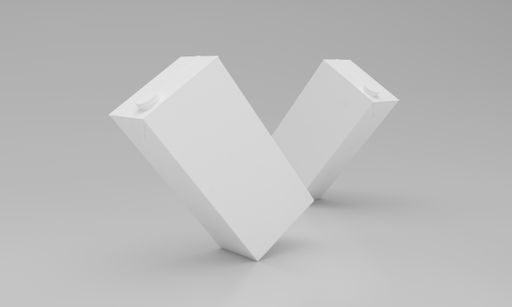 A 3D rendering of white milk packages on a gray background
