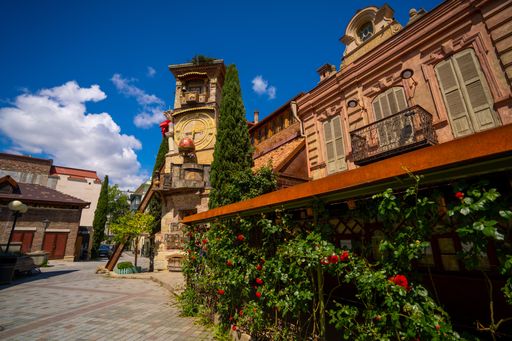 The external view of the Rezo Gabriadze Marionette Theater in Tbilisi, Georgia