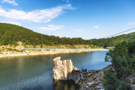 A beautiful view of the Kardzhali dam, Bulgaria during the daytime
