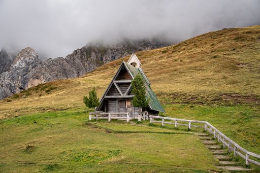A majestic shot of the Giau Pass, Dolomites Mountains, in South Tyrol, Italy