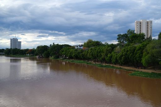 Ping river landscape before rain, Chiang Mai Thailand.