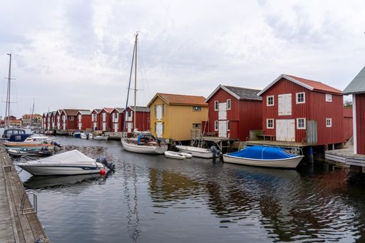 An array of boats in Munkkyrkan, Smoegen, Sweden