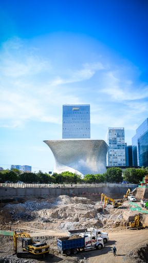 A vertical shot of the historic Soumaya Museum in Mexico