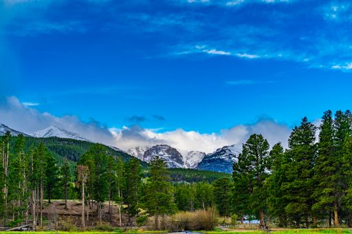 Scenic view of majestic Rocky Mountain National Park in Colorado