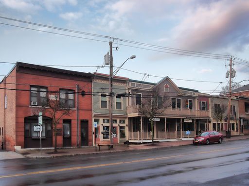Small town of Camillus , NY, in upstate New York , early morning after a rain shower