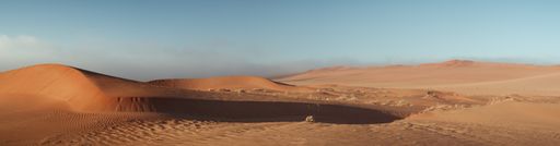 A beautiful shot of a Namib desert in Africa with a clear blue sky in the background