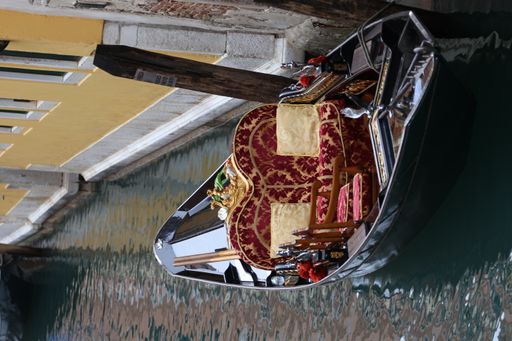 A boat pictured in the waters of Venice, Italy