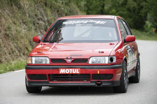 Barcelona, ​​Spain; May 23, 2021: Nissan Sunny Racing Car on hillclimb Pujada a la Trona XVI