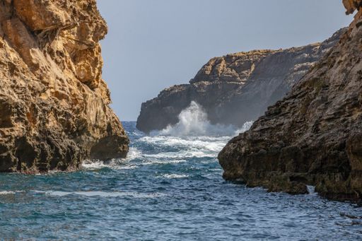 Wied il-L-Ghasri is very popular with divers who like to explore the surrounding underwater caves.