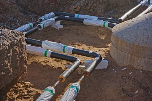 Energy transition in the city of Marburg. Installation of home connections for district heating.