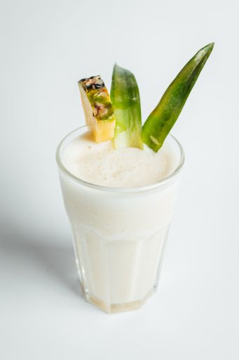 A closeup shot of pina colada cocktail