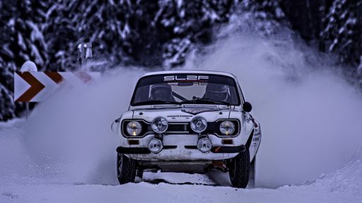 A photo from the Historic Winter Rally Covasna, a special motorsport event in Romania