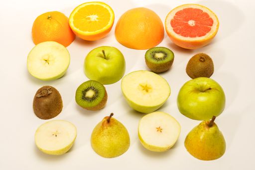 fresh fruit cut in half. citrus fruits, lime, lemon, orange, grapefruit isolated on white background.