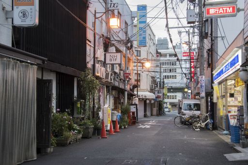 Osaka, Japan- 28 Nov, 2019: Clean and quiet Japan street in the morning in Osaka.