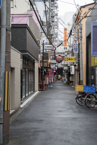 Osaka, Japan- 28 Nov, 2019: Clean and quiet Japan street in the morning in Osaka.