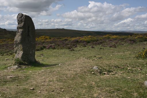 The standing stone in Dartmoor National Park, England