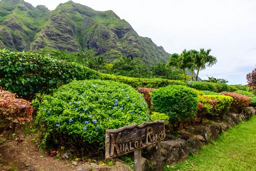 The iconic Kualoa Ranch in Hawaii, USA.