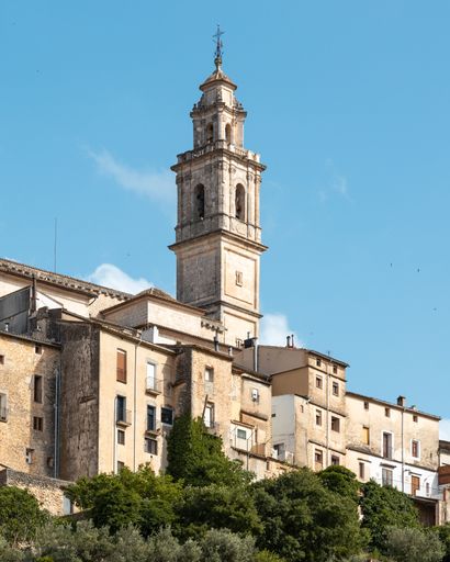 An ancient village of Bocairent with a bell tower in Valencia, Spain