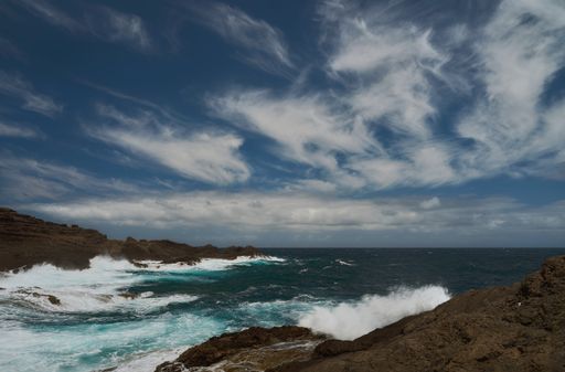 A mesmerizing view of the stormy ocean captured in the Coast of Gran Canaria, Canary Islands, Spain
